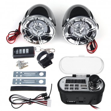 12V bluetooth Motorcycle Mp3 Speaker FM USB Charging Anti-theft Waterproof Multi-purpose Audio System