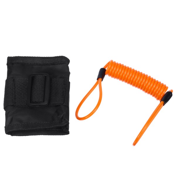 2m/6ft Reminder Cable Orange + Alarm Lock Bag For Motorcycle Bike