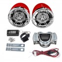 3 Inch bluetooth Motorcycle Stereo Audio Speakers Waterproof USB MP3 FM Player Clock Display