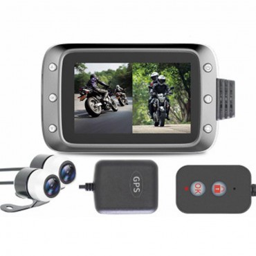 3.0inch 1080P Dual Lens 140° Wide Angle Camera Motorcycle DVR Dash Cam Video Recorder With GPS