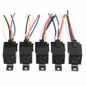 5Pcs 12V SPDT Automotive Relay 5 Pin 5 Wires With Harness Socket Relay Socket Wire