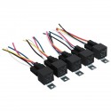 5Pcs 12V SPDT Automotive Relay 5 Pin 5 Wires With Harness Socket Relay Socket Wire