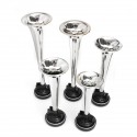 5pcs 178DB 12V Compressor Air Horn Kit Silver Trumpets Chrome Dukes Car Truck