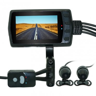 MT011 WIFI & GPS Motorcycle Camera 1080P WIFI Dashcam Dual Lens Driving DVR Recorder GPS G-Sensor Loop Recording Waterproof Dash Cam