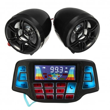 Motorcycle Handlebar MP3 Black Speakers Audio System USB SD FM with bluetooth Function