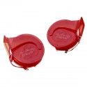 Pair 12V 110dB Air Snail Horn Universal Red Super Loud For Car Van Motorcycle