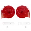 Pair 12V 110dB Air Snail Horn Universal Red Super Loud For Car Van Motorcycle