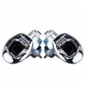 Pair 12V 110dB Chrome Dual Tone Air Snail Horn For Car Van Motorcycle Universal