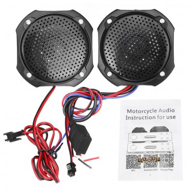 Pair 12V Motorcycle Scooter ATV MP3 Music Players Stereo Speaker FM Radio With bluetooth Function