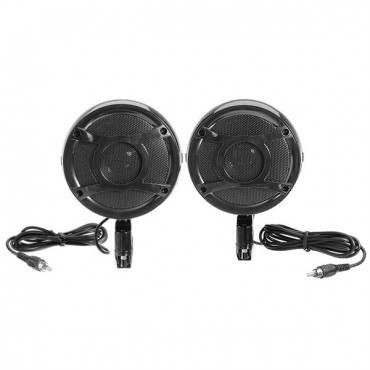 Pair Motorcycle Bike Waterproof Speaker Amplifier Music Horn 3.5 inch Black