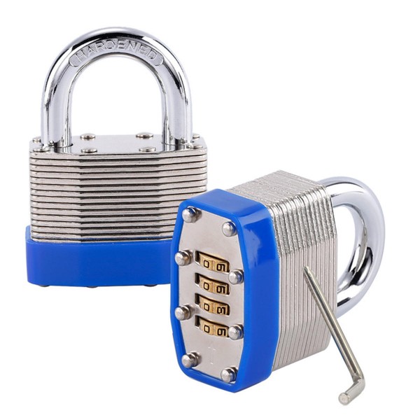 Password Padlock 4 Digit Laminated Steel Body Motorcycle Bike Chain Security Lock Waterproof Outdoor