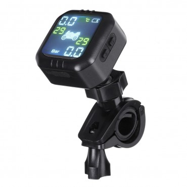 Waterproof LCD Display TPMS Motorcycle Real Time Tire Pressure Monitoring Gauge System Wireless Internal Sensor