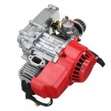 49cc Engine 2-Stroke Pull Start with Transmission For Mini Moto Dirt Bike Red