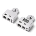 2Pcs Digital Battery Terminal Connectors With Voltmeter 0/4/8 Gauge Power Post