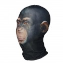 3D Gorilla Pattern Polyester Fleece Animal Character Mask Halloween Scary Mask
