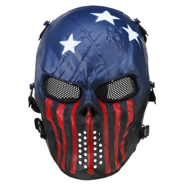 Airsoft Paintball Mask Full Face Skeleton Metal Mesh Eye Game Safety Guard