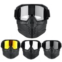 Detachable Mask Skiing Goggles Open Face Half Helmet Vintage Motorcycle Outdoor Cycling Motocross