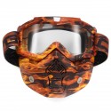 Detachable Modular Mask Shield Goggles Full Face Protect For Motorcycle Helmet