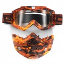 Detachable Modular Mask Shield Goggles Full Face Protect For Motorcycle Helmet