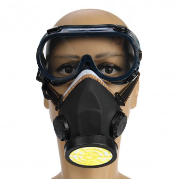 Gas Cover Paint Mask Safety Chemical Anti-Dust Filter For Workplace Eye Goggles