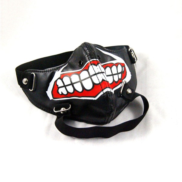 Half Face Punk Rivet Mask Cosplay Leather Halloween Masquerade Party