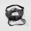 Half Face Punk Rivet Mask Cosplay Leather Halloween Masquerade Party