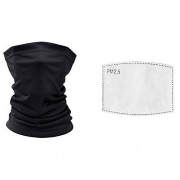 Kids Black Head Face Neck Gaiter Tube Bandana Scarf Cover Carbon Filters For Motorcycle Racing Outdoor Sports