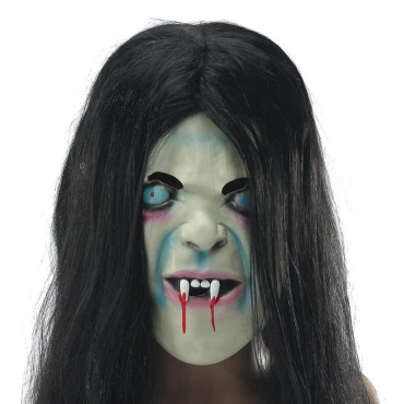 Latex Scary Long Hair Halloween Full Face Masks SADAKO Hallowmas Ghost