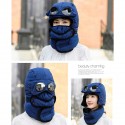 Men Women Winter Bomber Hats With Face Mask Plush Earflap Russian Ushanka with Goggles Warmer Windproof Thicken