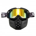 Motorcycle Helmet Yellow Lens Detachable Goggles Modular Face Mask Shield