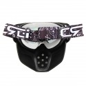 Motorcycle Helmet Yellow Lens Detachable Goggles Modular Face Mask Shield