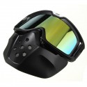 Motorcycle Helmet Yellow Lens Detachable Goggles Modular Face Mask Shield