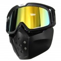Motorcycle Helmet Yellow Lens Detachable Goggles Modular Face Mask Shield