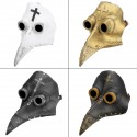 Plague Doctor Mask Halloween Costume Bird Long Nose Beak PU Leather Steampunk