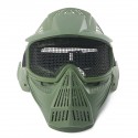 Tactical Airsoft Pro Full Face Mask with Safety Metal Goggles Protection