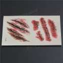 Waterproof Terror Wound Blood Scar Temporary Tattoo Sticker Halloween Party