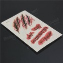 Waterproof Terror Wound Blood Scar Temporary Tattoo Sticker Halloween Party