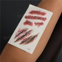 Waterproof Terror Wound Blood Scar Temporary Tattoo Sticker Halloween Party