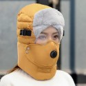 Winter Men Original Design Warm Hat Women Waterproof Hood Hat With Windproof Glasses Face Mask Ear Muffers