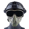 Tactical Glasses+Half Face Mask Removable Outdoor CS Military Protective Mask