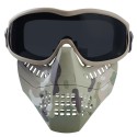 Tactical Glasses+Half Face Mask Removable Outdoor CS Military Protective Mask