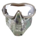 Tactical Glasses+Half Face Mask Removable Outdoor CS Military Protective Mask