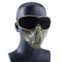 Tactical Glasses+Half Face Mask Removable Outdoor CS Military Protective Mask