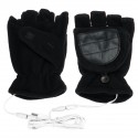 1 Pair USB Electric Heated Gloves Winter Warm Soft Fingerless Mitten Unisex