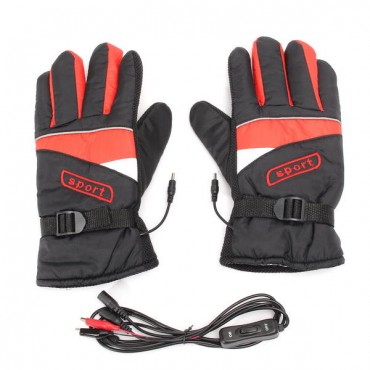 12V Waterproof Electric Heated Gloves Winter Hand Warmer For Motorcycle Riding Racing Skiing