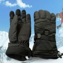 3.7V Rechargeable Temperature Adjustable Eletirc Heated Gloves Riding Skiing Black