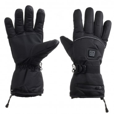 45-55° Electric Heated Gloves Touch Screen With 2 Battery Box Warmer Black Waterproof