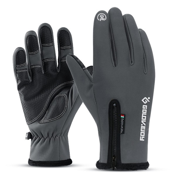 Adults Touch Screen Gloves Zipper Thermal Winter Sports Warm Motorcycle Full Finger Mittens