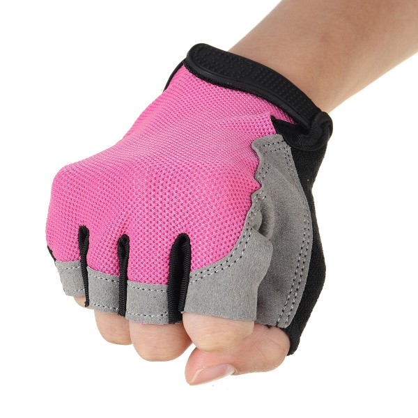 Cycling Fingerless Gloves Women Breathable Anti-Skid Half Finger Gloves Workout Gym Weight Lifting Sport Protective Gear