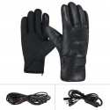 DC 12V / USB 5V Winter Electric Heated Full Finger Gloves Windproof Cycling Warm Heating Touch Screen